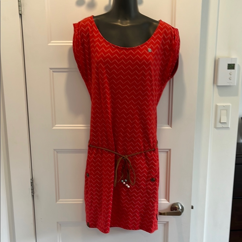 Red Chevron Dress